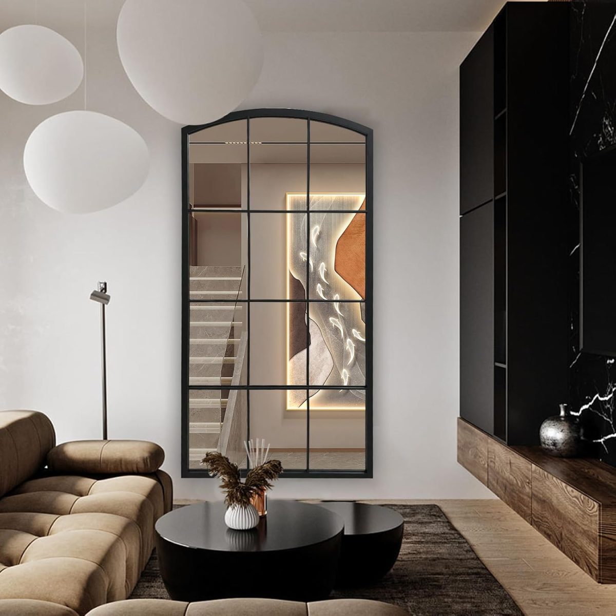 Miroir Long Arqué Style Fenêtre – 61 x 122 cm, Design Rustique et Élégant – Image 5