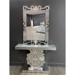 Table Console Italienne de Luxe – Métal Or Rose & Plateau Miroir – Image 4