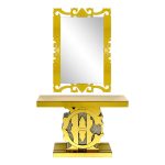 Table Console Italienne de Luxe – Métal Or Rose & Plateau Miroir – Image 2