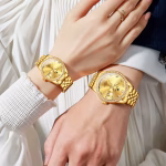 Montres Couple OLEVS – Paire de Montres Quartz Dorées, Étanches & Lumineuses – Cadeau Élégant pour Hommes et Femme – Image 6