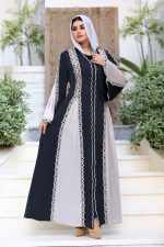 Robe hijab élégante agrémentée de dentelle raffinée – Image 4