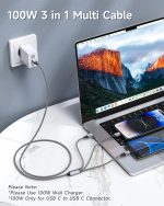 Le RAVIAD 100W câble multi embout (1,2 m) est un câble 3-en-1 qui combine plusieurs connecteurs en un seul – Image 3