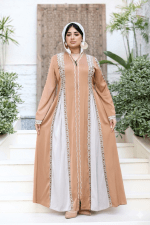 Robe hijab sophistiquée avec délicates finitions en dentelle