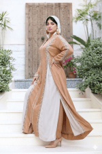 Robe hijab sophistiquée avec délicates finitions en dentelle – Image 2