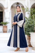 Robe hijab sophistiquée avec délicates finitions en dentelle – Image 4