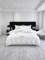 Parure de Lit "Élégance Romantique" – Finition Pompons et Nœud Satiné – Image 3