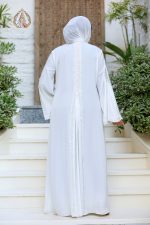 Robe hijab élégante agrémentée de dentelle raffinée – Image 7