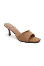Mules à Talon Minimalistes en Suédine