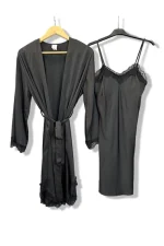 Ensemble Pyjama en satin – Nuisette et peignoir élégant – Image 2