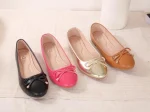Ballerines Chic à Petit Nœud en Bi-Matière PU