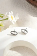 Parure Collier & Boucles d’Oreilles Motif Ovale en Acier Inoxydable – Élégance Raffinée & Style Intemporel – Image 5