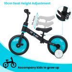 UBRAVOO Vélo pour enfants, vélo d'équilibre 4-en-1 avec pédales amovibles et roues d'apprentissage pliables (inclus repose-pieds et roues d'apprentissage), tricycle et vélo convertibles, convient aux garçons et aux filles de 2 à 5 ans, le meilleur cadeau de Noël – Image 4
