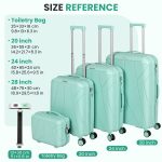 4 Piece Hardside Luggage Set with Free Luggage Scale – 20/24/28 Inch Suitcase + Vanity Case – Lightweight Hard Shell Travel Suitcases – 360° Spinner Wheels – TSA Lock – Carry On & Checked Baggage – ABS – For Women Men Family Holiday Business Trip Vacation – Image 18
