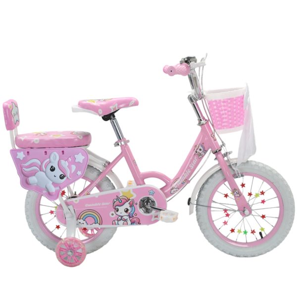 Vélo pour Fille Touch of Venetian 12" 14" 16" avec Roues Stabilisatrices pour Enfants de 3 à 9 Ans Rose
