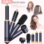 UKLISS 5in 1 Hair Dryer Kit, 1000W, with Diffuser, Automatic Curling Wand, Straightening, And Styling, Hair Dryer for Bathroom, Detachable Hair Hot Brush Air Curler Air Curling Wrap Styler, Hair Straightening Tool, Valentine's Day Gift