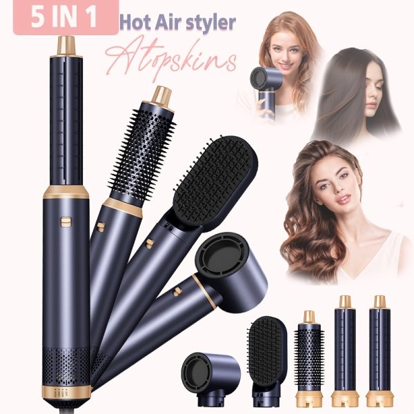 UKLISS 5in 1 Hair Dryer Kit, 1000W, with Diffuser, Automatic Curling Wand, Straightening, And Styling, Hair Dryer for Bathroom, Detachable Hair Hot Brush Air Curler Air Curling Wrap Styler, Hair Straightening Tool, Valentine's Day Gift