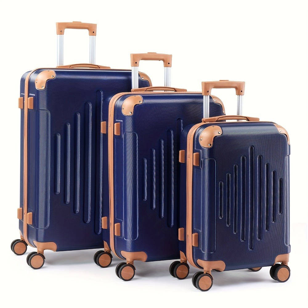 459da412-c82f-4255-9b29-6b0496d7041d-2.jpg ensemble valises rigides 4/5 pièces valise rigide extensible - Temu United Kingdom - Couleur : Bleu foncé et associé au marron - Modèle : 3 en 1 (20 pouces + 24 pouces + 28 pouces) – Image 1