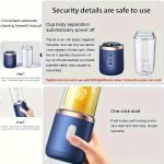 Upgraded 6-Blade 2-In-1 Portable Electric Juicer And Blender, USB Rechargeable Juicer with 2pcs Cups, Sports Lid Shaker Juice Cup, Wireless Multifunctional Portable Juicer, Making Smooth Juices, Fruit Mixer, Beverage Maker – Image 11