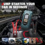 KOPUO 7500A/9500A Car Jump Starter with 150PSI Tire Inflator, Emergency Battery Booster with Safety Hammer, UP to 10L Gas & 8L Diesel 12V Vehicle Start, Type-C Fast Charging, Digital Display & LED Light for Car Truck SUV – Image 13