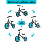 UBRAVOO Vélo pour enfants, vélo d'équilibre 4-en-1 avec pédales amovibles et roues d'apprentissage pliables (inclus repose-pieds et roues d'apprentissage), tricycle et vélo convertibles, convient aux garçons et aux filles de 2 à 5 ans, le meilleur cadeau de Noël – Image 5