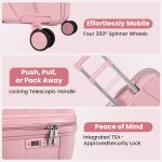4 Piece Hardside Luggage Set with Free Luggage Scale – 20/24/28 Inch Suitcase + Vanity Case – Lightweight Hard Shell Travel Suitcases – 360° Spinner Wheels – TSA Lock – Carry On & Checked Baggage – ABS – For Women Men Family Holiday Business Trip Vacation – Image 25