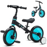 UBRAVOO Vélo pour enfants, vélo d'équilibre 4-en-1 avec pédales amovibles et roues d'apprentissage pliables (inclus repose-pieds et roues d'apprentissage), tricycle et vélo convertibles, convient aux garçons et aux filles de 2 à 5 ans, le meilleur cadeau de Noël