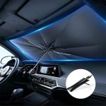 1pc Car Sunshade Umbrella, Heat Insulation UV Protection Front Windshield Sun Blocker with Bag, Adjustable Telescopic Design for Summer Vehicle Glass Shading, Sun Umbrella Uv Protection