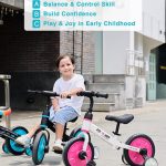 UBRAVOO Vélo pour enfants, vélo d'équilibre 4-en-1 avec pédales amovibles et roues d'apprentissage pliables (inclus repose-pieds et roues d'apprentissage), tricycle et vélo convertibles, convient aux garçons et aux filles de 2 à 5 ans, le meilleur cadeau de Noël – Image 11