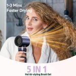 UKLISS 5in 1 Hair Dryer Kit, 1000W, with Diffuser, Automatic Curling Wand, Straightening, And Styling, Hair Dryer for Bathroom, Detachable Hair Hot Brush Air Curler Air Curling Wrap Styler, Hair Straightening Tool, Valentine's Day Gift – Image 8