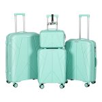 4 Piece Hardside Luggage Set with Free Luggage Scale – 20/24/28 Inch Suitcase + Vanity Case – Lightweight Hard Shell Travel Suitcases – 360° Spinner Wheels – TSA Lock – Carry On & Checked Baggage – ABS – For Women Men Family Holiday Business Trip Vacation – Image 4