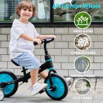 UBRAVOO Vélo pour enfants, vélo d'équilibre 4-en-1 avec pédales amovibles et roues d'apprentissage pliables (inclus repose-pieds et roues d'apprentissage), tricycle et vélo convertibles, convient aux garçons et aux filles de 2 à 5 ans, le meilleur cadeau de Noël – Image 2