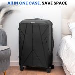 4 Piece Hardside Luggage Set with Free Luggage Scale – 20/24/28 Inch Suitcase + Vanity Case – Lightweight Hard Shell Travel Suitcases – 360° Spinner Wheels – TSA Lock – Carry On & Checked Baggage – ABS – For Women Men Family Holiday Business Trip Vacation – Image 8